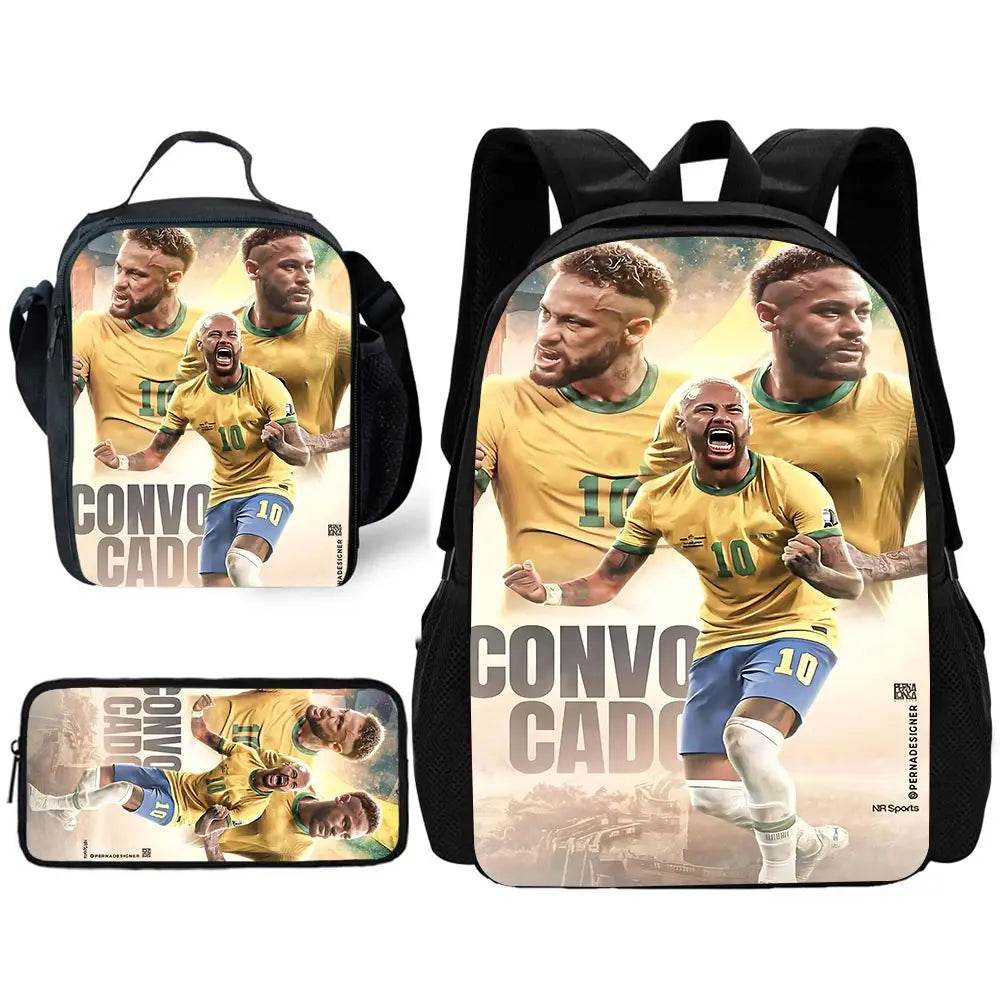 Durable School Backpack Football Themed With Lunch Bags And Pencil Bags For Boys And Girls - ToylandEU