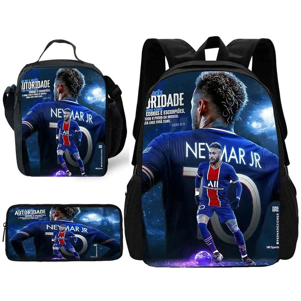 Durable School Backpack Football Themed With Lunch Bags And Pencil Bags For Boys And Girls - ToylandEU