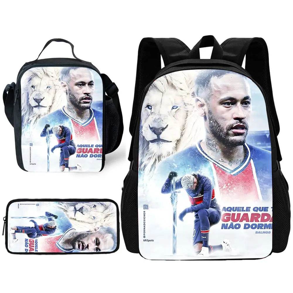 Durable School Backpack Football Themed With Lunch Bags And Pencil Bags For Boys And Girls - ToylandEU
