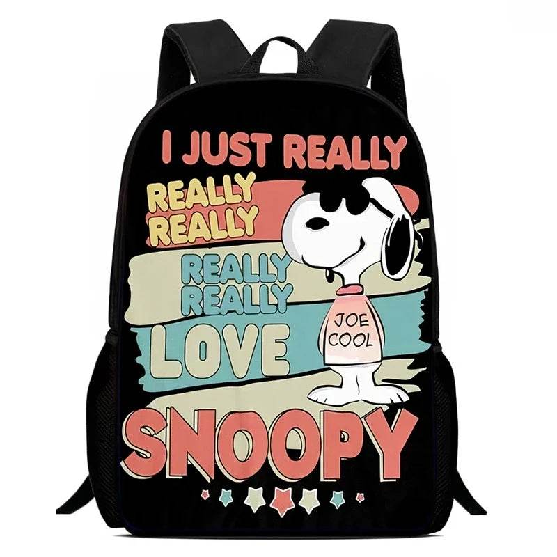 Durable School Backpack With Cartoon Snoopy For Kids - ToylandEU