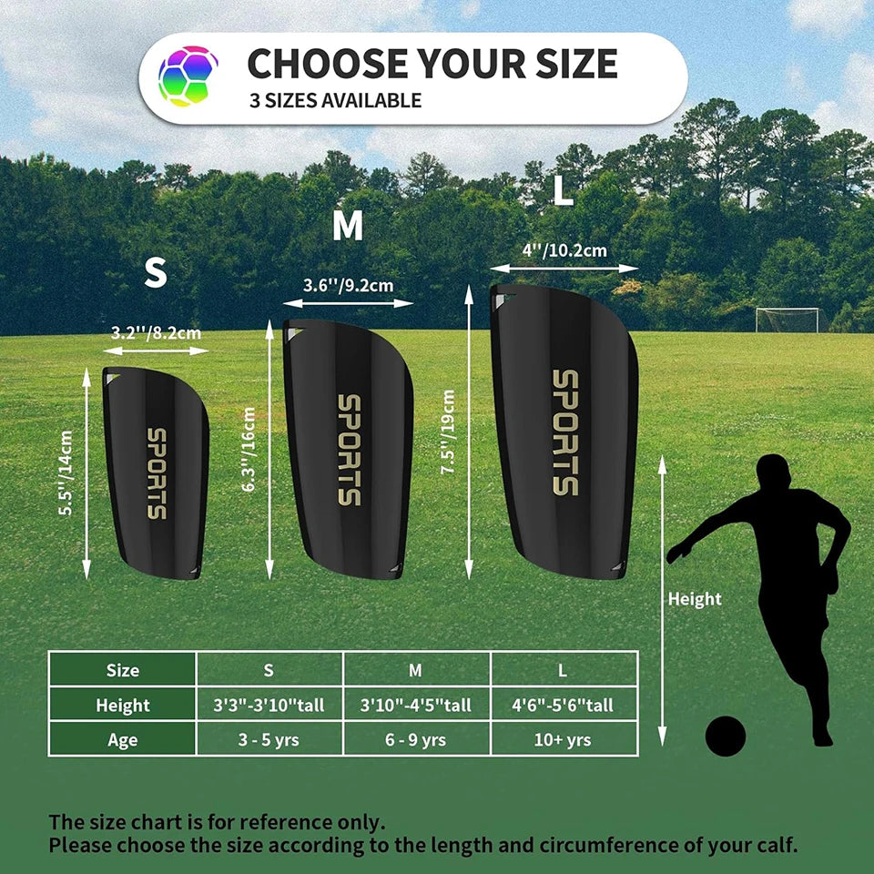 Durable Soccer Shin Guards Cushioned Sleeves For All Ages - ToylandEU
