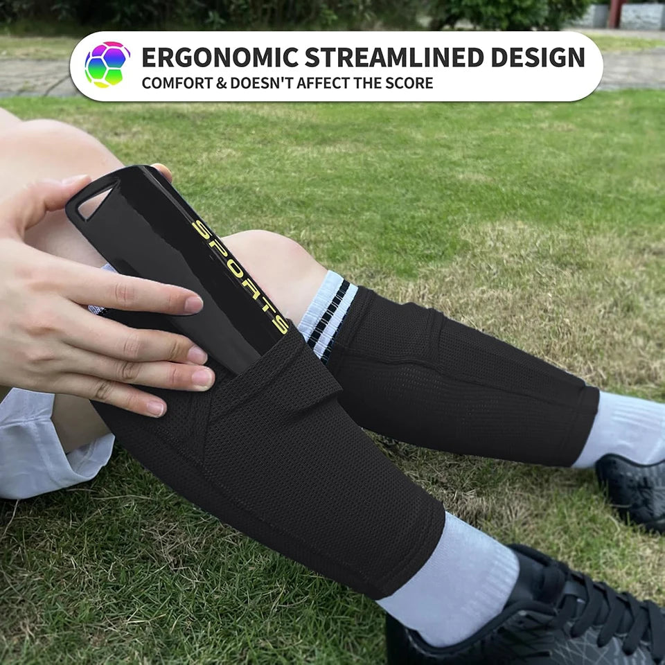 Durable Soccer Shin Guards Cushioned Sleeves For All Ages - ToylandEU