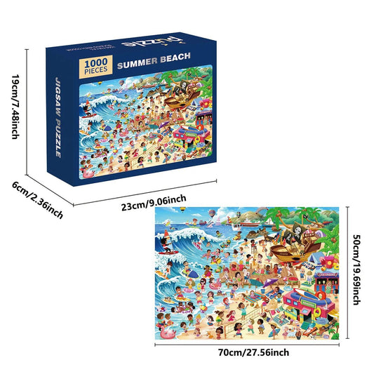 Durable Summer Beach Jigsaw Puzzle for Adults and Kids with 1000 Pieces Educational Family Fun - ToylandEU