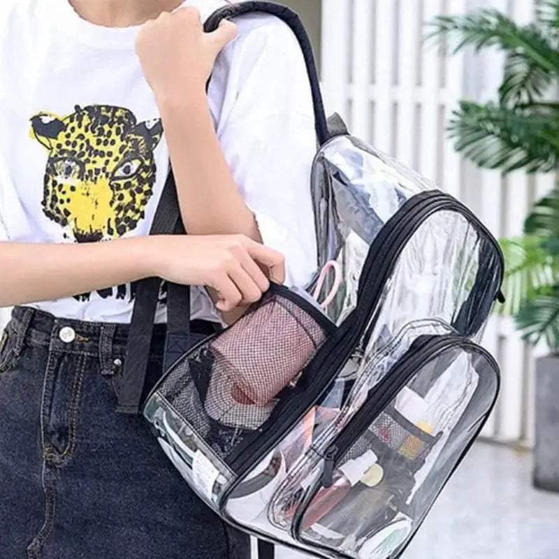 Durable Transparent PVC Backpack Large Capacity School - ToylandEU