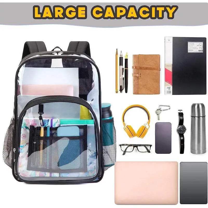 Durable Transparent PVC Backpack Large Capacity School - ToylandEU
