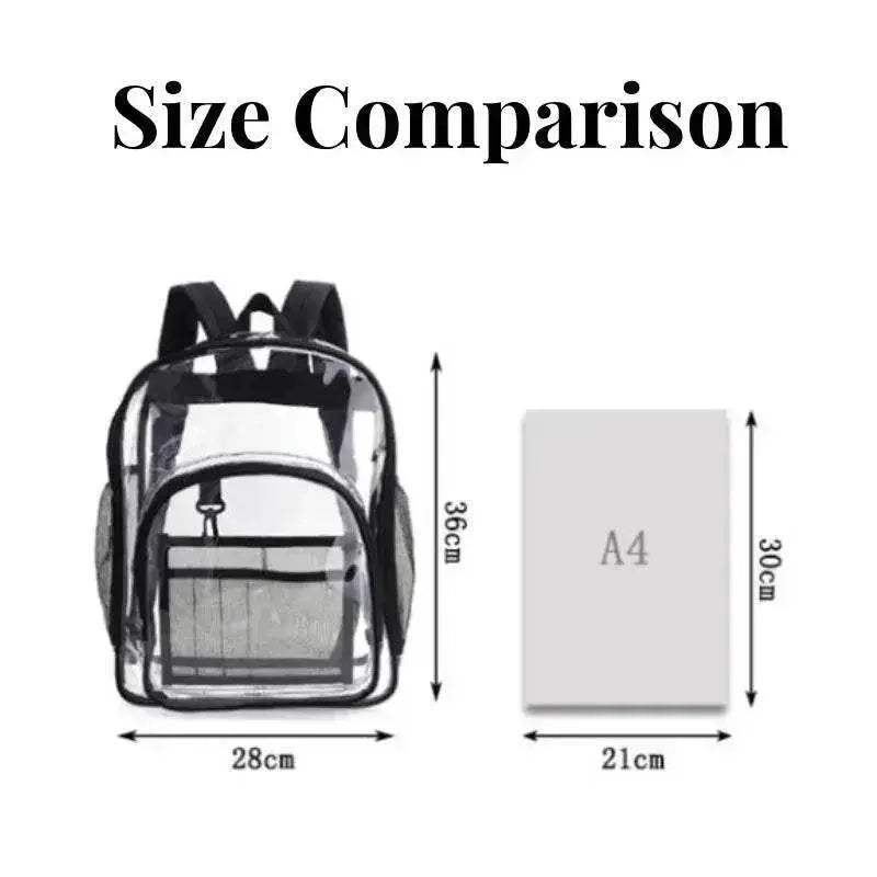 Durable Transparent PVC Backpack Large Capacity School - ToylandEU