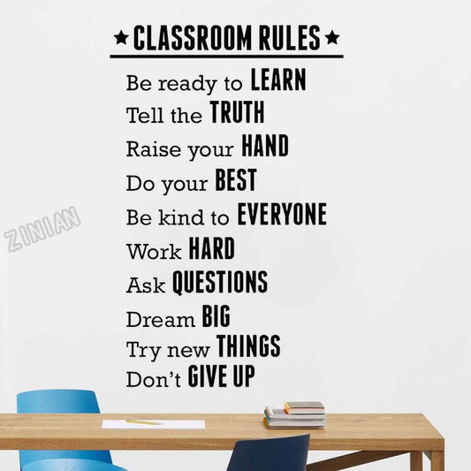 Durable Vinyl Classroom Rules Wall Sticker For School - ToylandEU