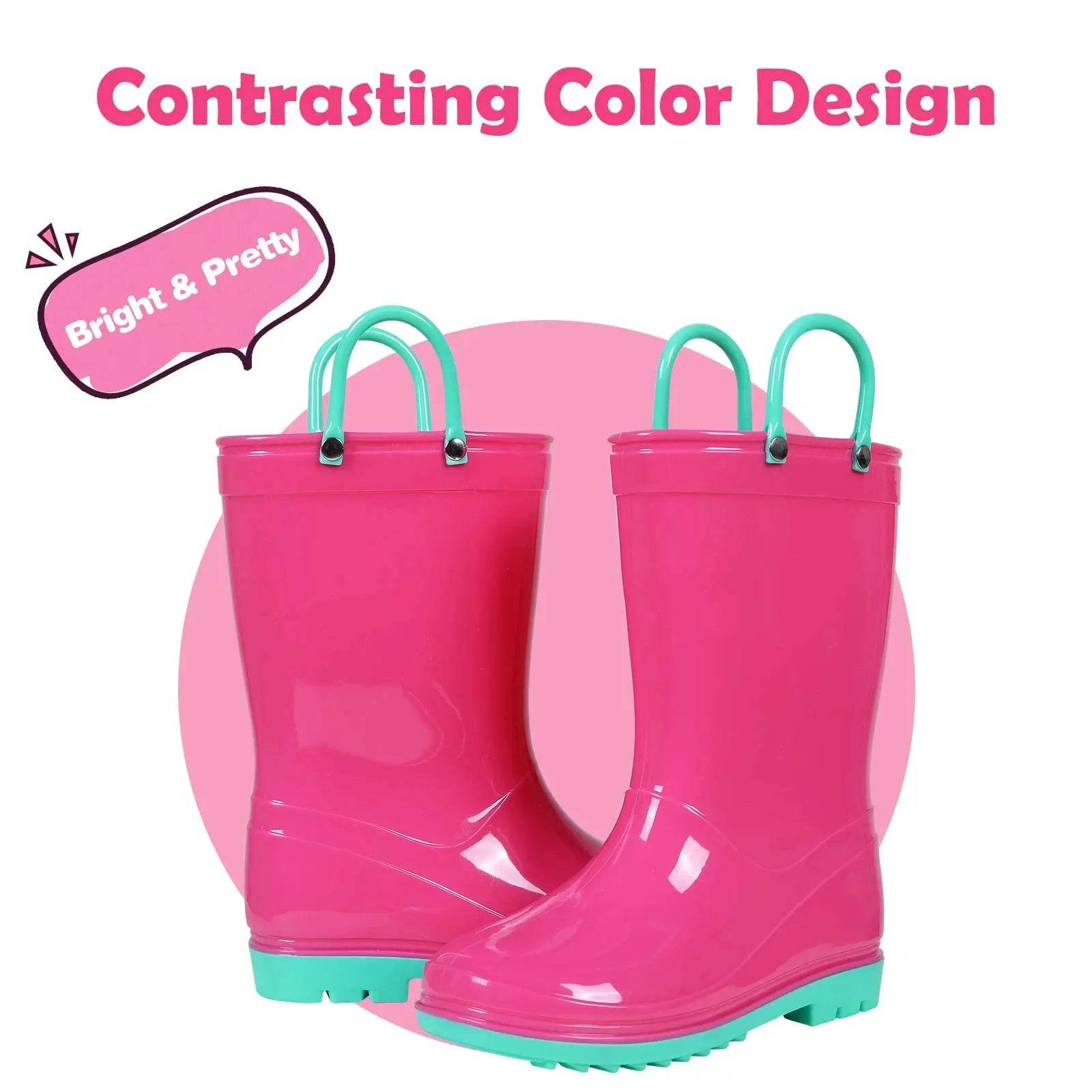 Durable Waterproof Rain Boots Cartoon Buckle Strap Kids - ToylandEU