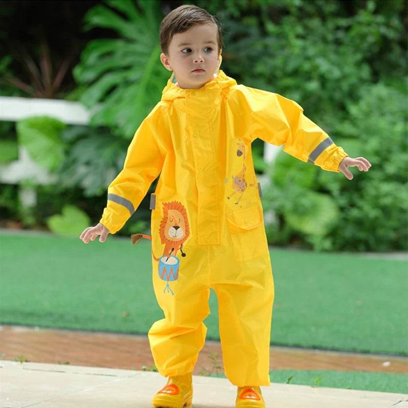 Durable Waterproof Raincoat For Kids Hooded Dinosaur - ToylandEU