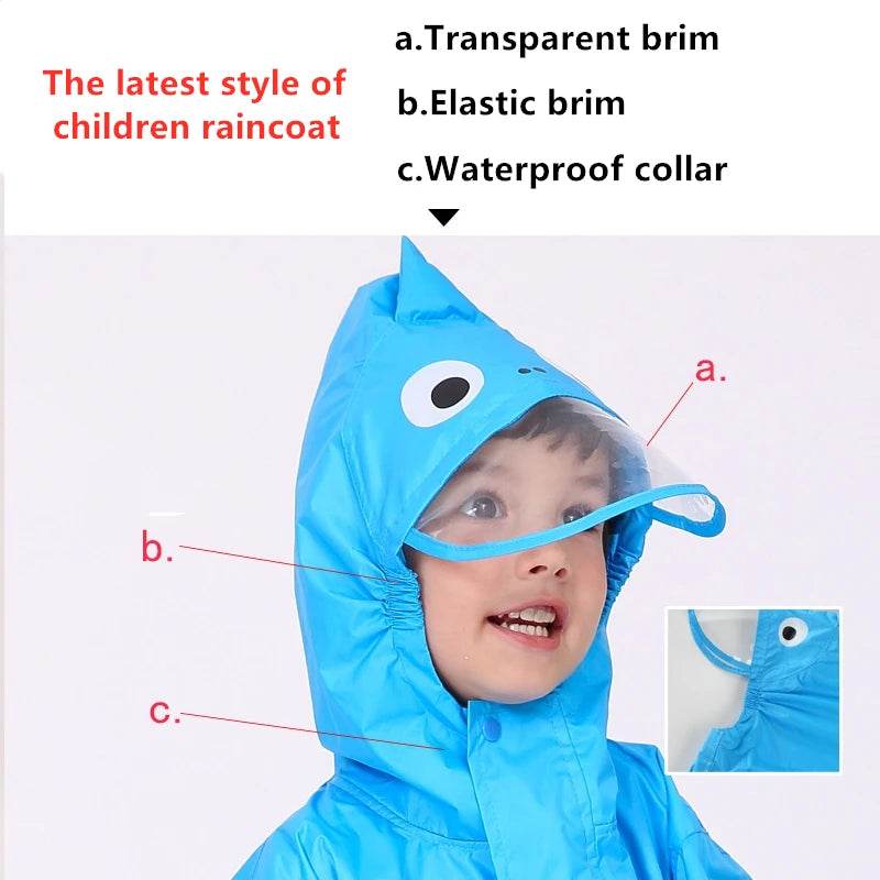Durable Waterproof Raincoat For Kids Hooded Dinosaur - ToylandEU