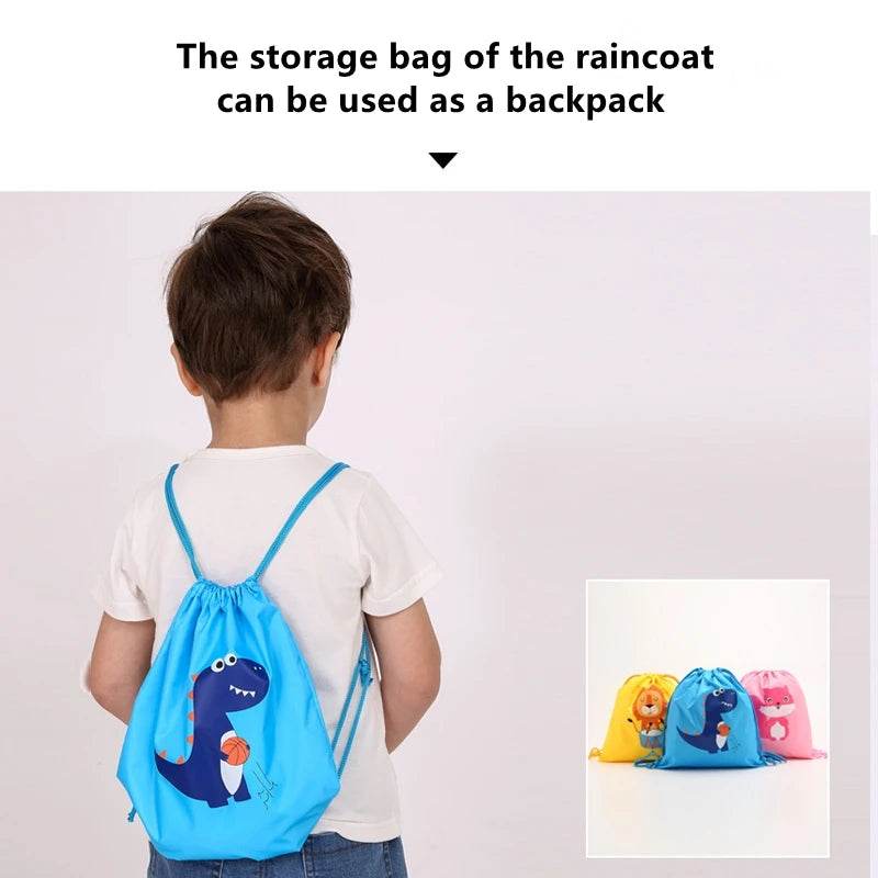 Durable Waterproof Raincoat For Kids Hooded Dinosaur - ToylandEU