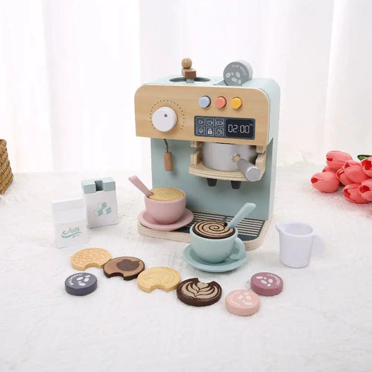  Durable Wooden Kitchen Set With Coffee Machine Safe -  ToylandEU™