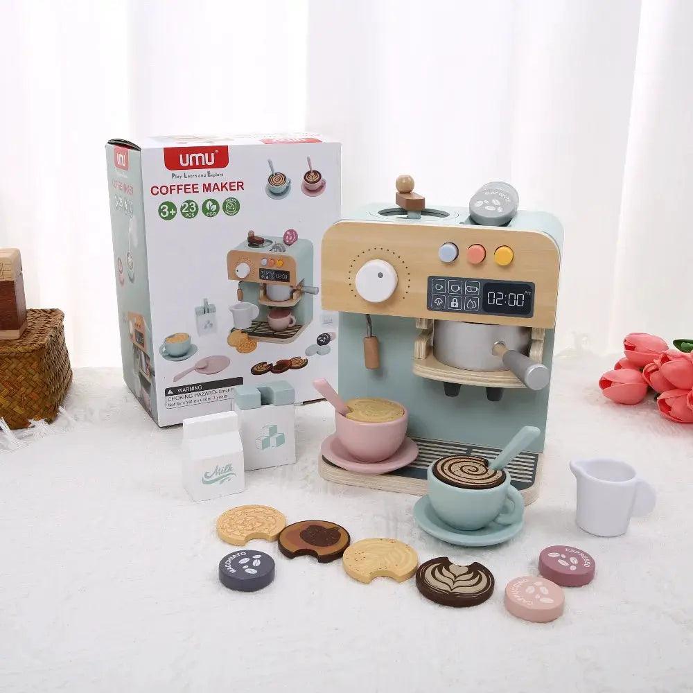  Durable Wooden Kitchen Set With Coffee Machine Safe -  ToylandEU™