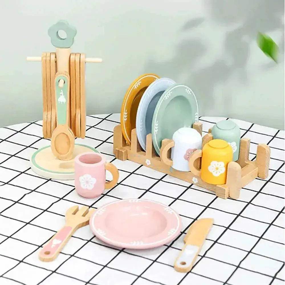 Durable Wooden Play House Dessert Stand Set with Imaginative Tea Party Theme for Children Aged 3 to 6 Years - ToylandEU