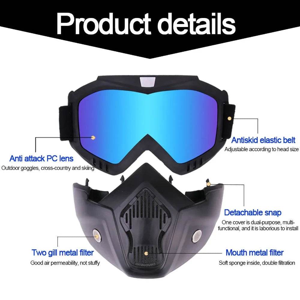 Dustproof Motocross Glasses Adjustable Motorcycle Goggles Breathable Full Face Protective Motorbike Dirt Bike Off Road Mask - ToylandEU