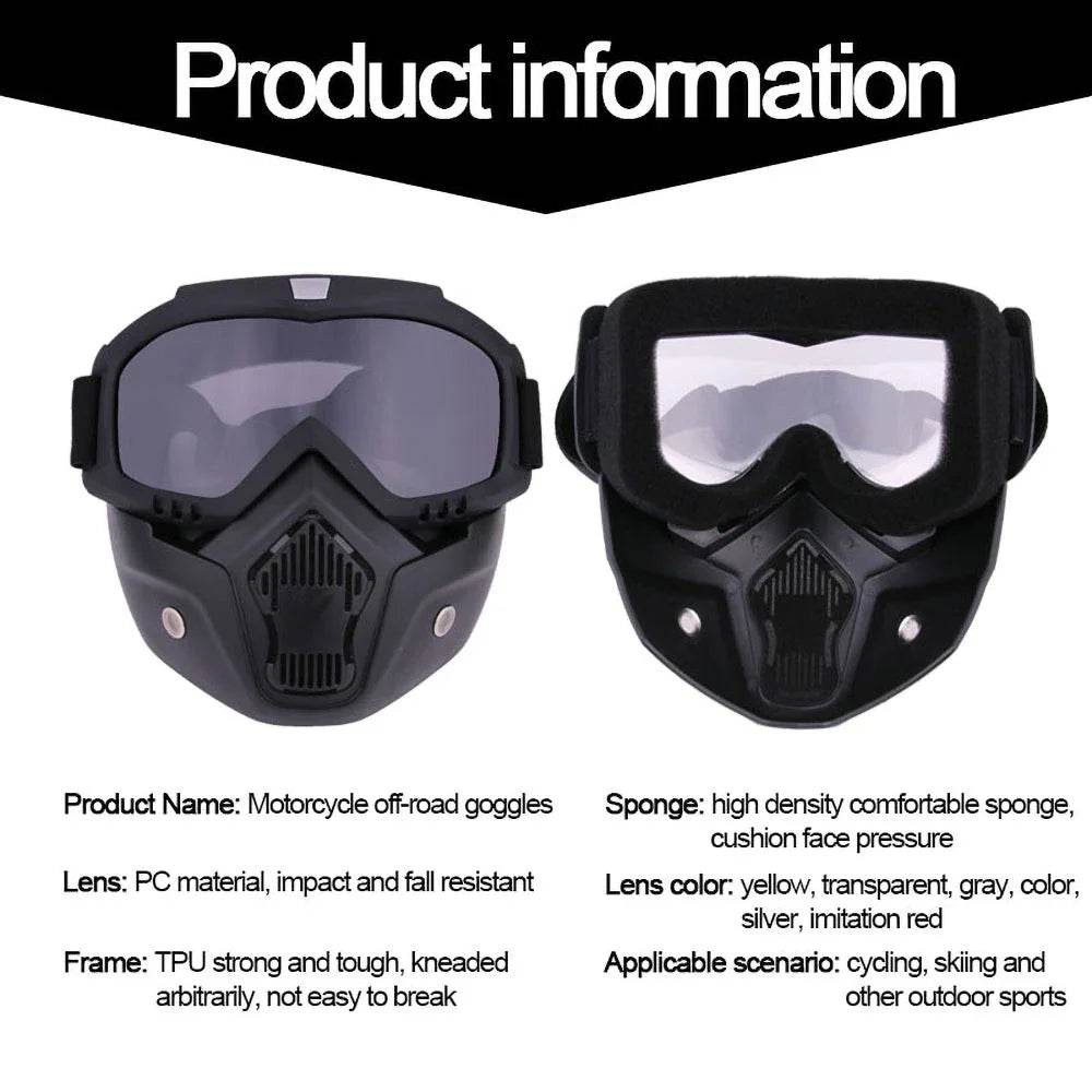 Dustproof Motocross Glasses Adjustable Motorcycle Goggles Breathable Full Face Protective Motorbike Dirt Bike Off Road Mask - ToylandEU