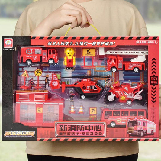 Dynamic Kids' Vehicle Adventure Set: Fire Truck, Police Car & More! - ToylandEU