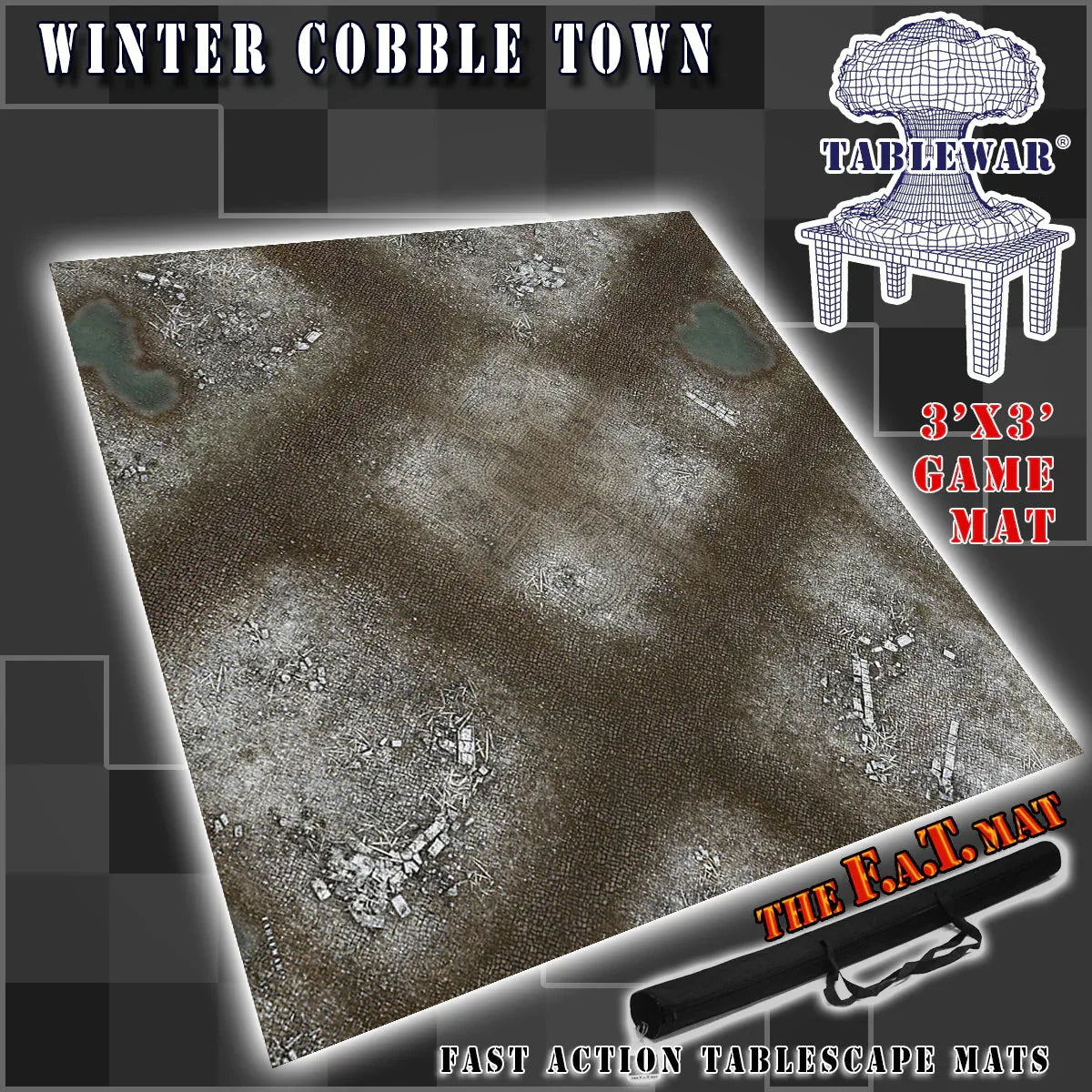 Winter Cobble Town Battle Mat With Premium Neoprene Carry Bag - ToylandEU