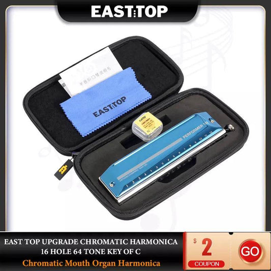 EASTTOP EAP-16 Professional Chromatic Harmonica - 16 Holes, Key of C - ToylandEU