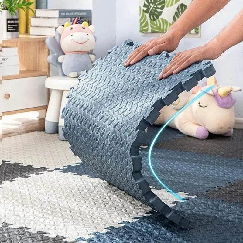  16-Piece 30x30cm EVA Leaf Grain Floor Mats for Sports Gym Protection Non-Slip Yoga Fitness Splicing Rugs Thickened Shock Absorption Workout Flooring -  ToylandEU™