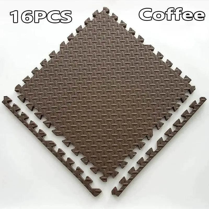  16-Piece 30x30cm EVA Leaf Grain Floor Mats for Sports Gym Protection Non-Slip Yoga Fitness Splicing Rugs Thickened Shock Absorption Workout Flooring -  ToylandEU™