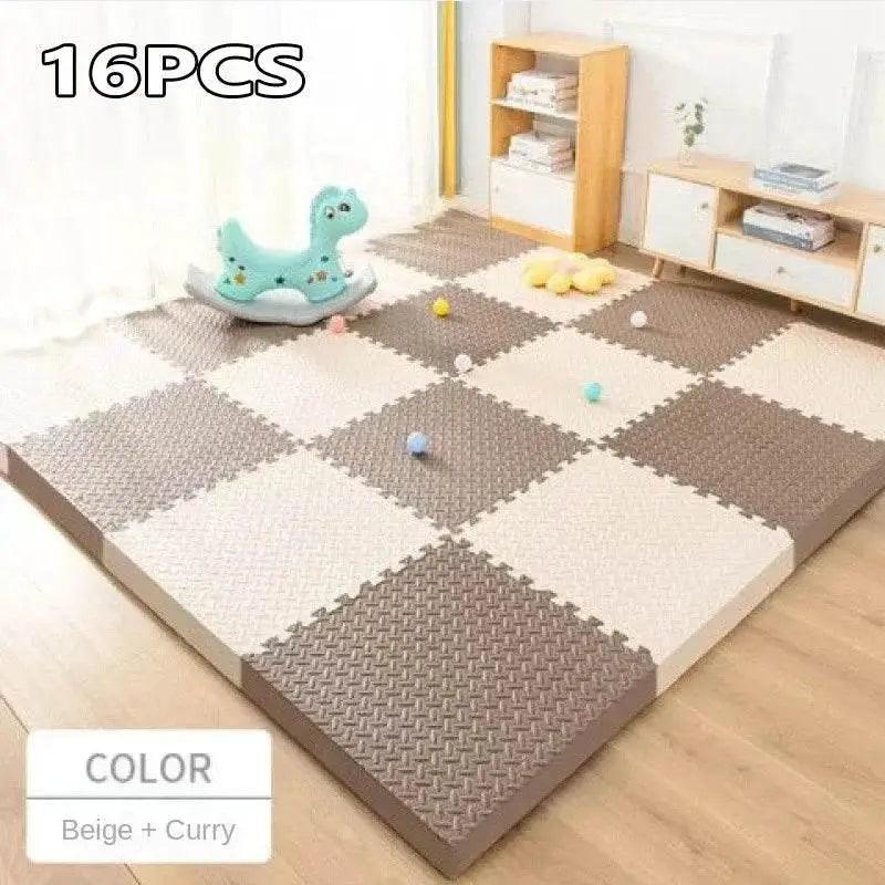  16-Piece 30x30cm EVA Leaf Grain Floor Mats for Sports Gym Protection Non-Slip Yoga Fitness Splicing Rugs Thickened Shock Absorption Workout Flooring -  ToylandEU™