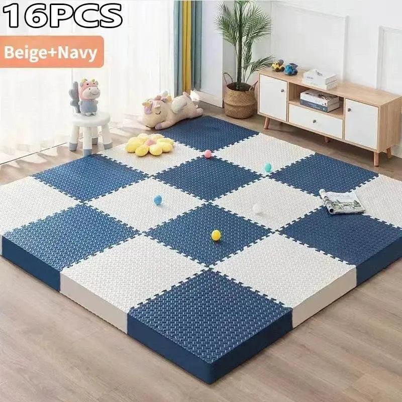  16-Piece 30x30cm EVA Leaf Grain Floor Mats for Sports Gym Protection Non-Slip Yoga Fitness Splicing Rugs Thickened Shock Absorption Workout Flooring -  ToylandEU™