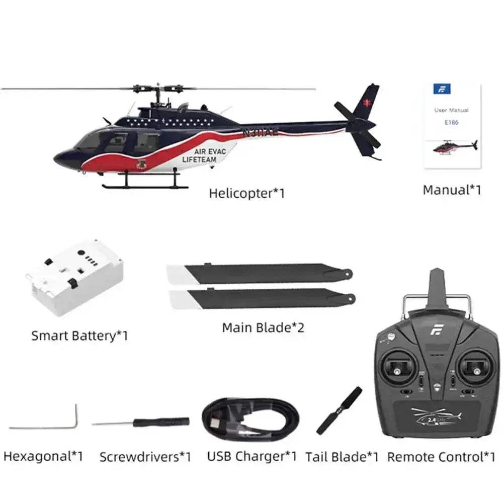  Eachine E186 Bell-206 RC Helicopter with Brushless Motor -  ToylandEU™
