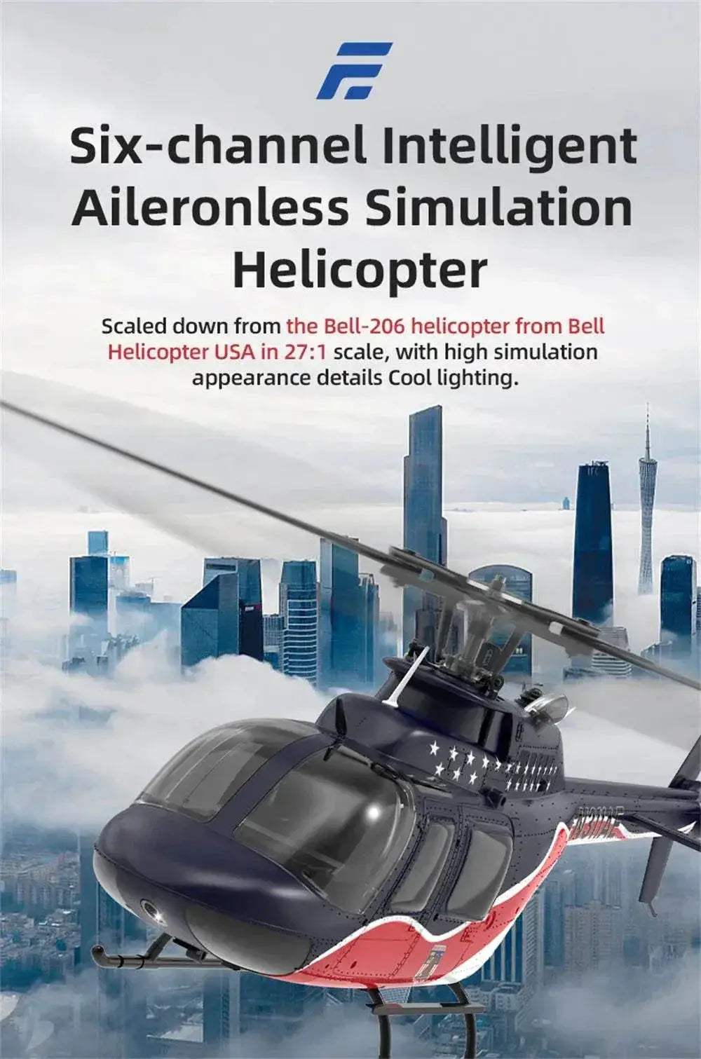  Eachine E186 Bell-206 RC Helicopter with Brushless Motor -  ToylandEU™