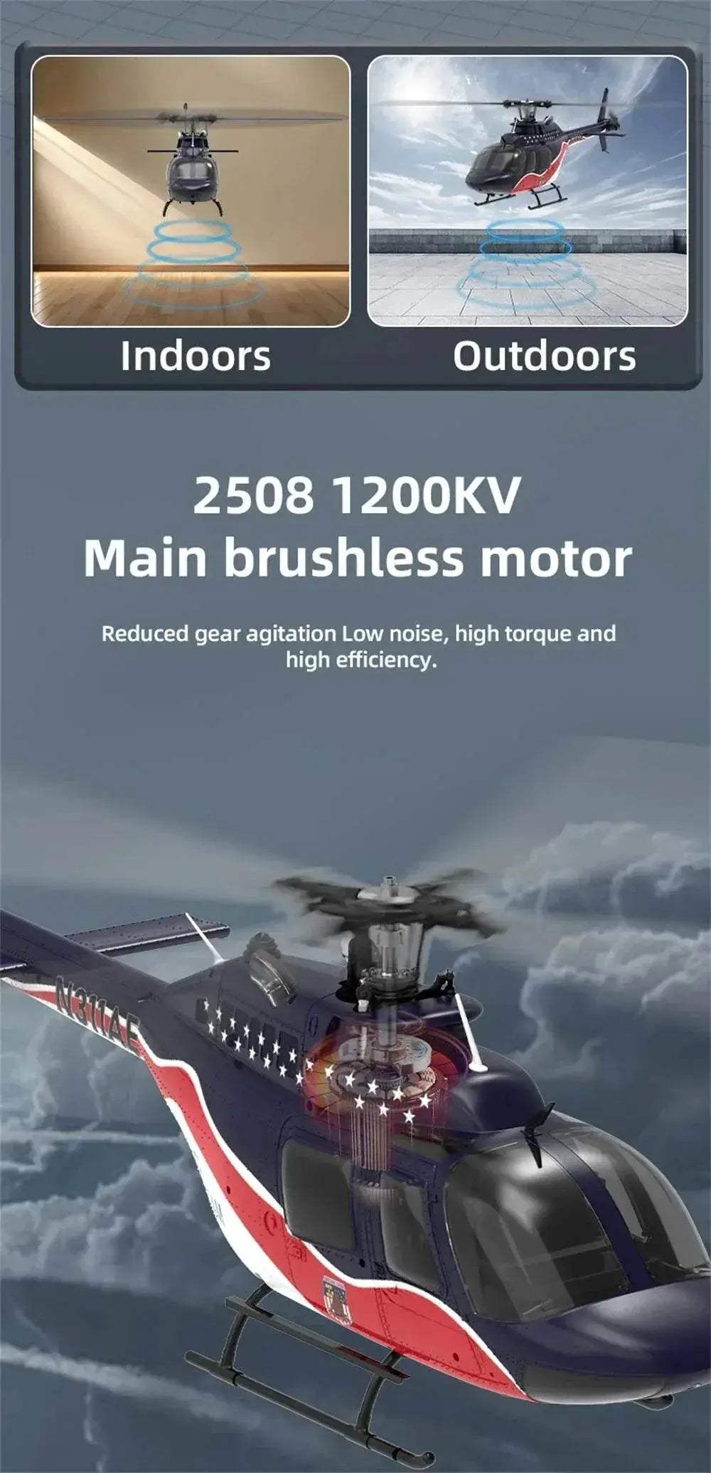  Eachine E186 Bell-206 RC Helicopter with Brushless Motor -  ToylandEU™