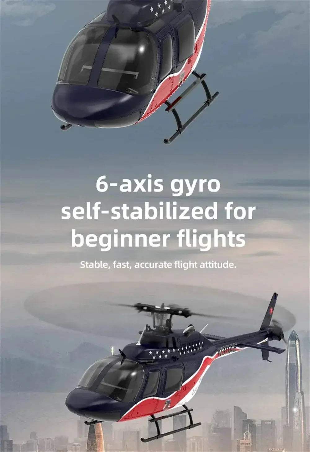  Eachine E186 Bell-206 RC Helicopter with Brushless Motor -  ToylandEU™
