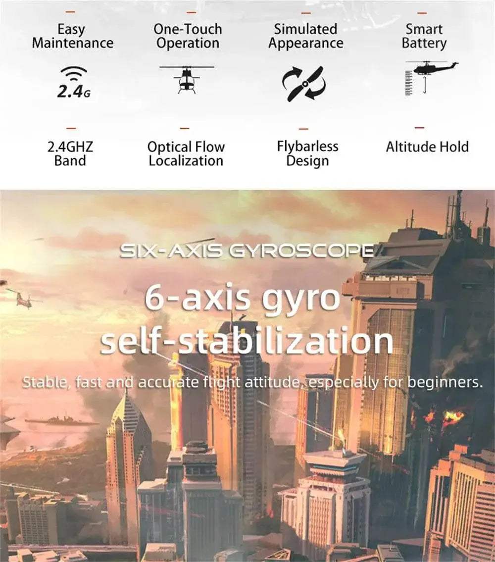 Eachine E190 1:34 UH-1 HUEY Scale 2.4G 6CH RC Helicopter - ToylandEU