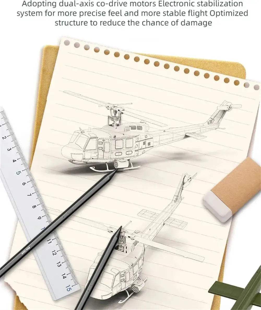 Eachine E190 1:34 UH-1 HUEY Scale 2.4G 6CH RC Helicopter - ToylandEU