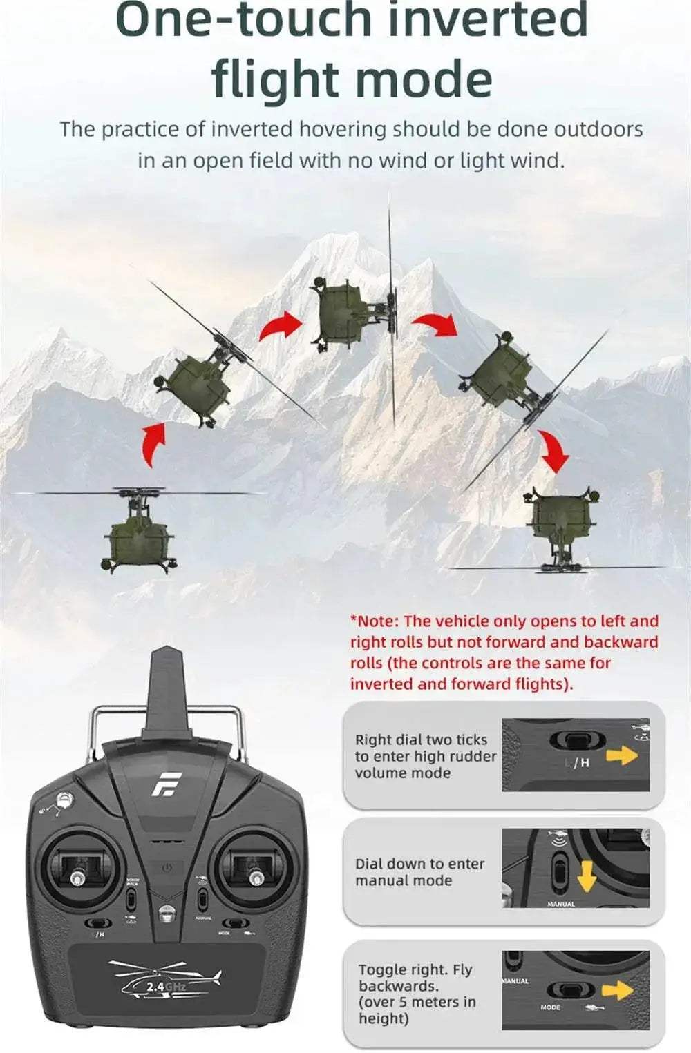 Eachine E190 1:34 UH-1 HUEY Scale 2.4G 6CH RC Helicopter - ToylandEU