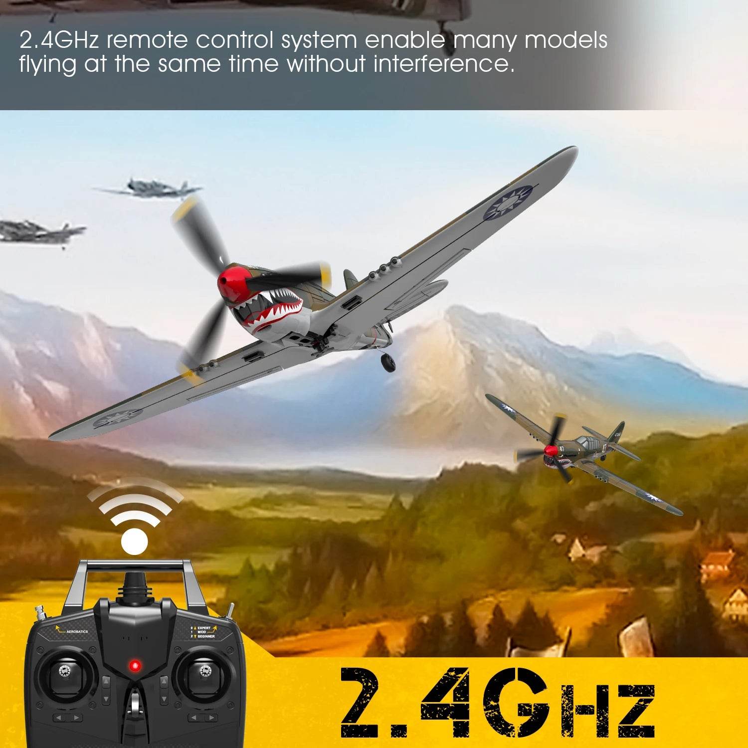 Eachine P-40 P40 Fighter V2 400mm RC Airplane BNF/RTF - ToylandEU