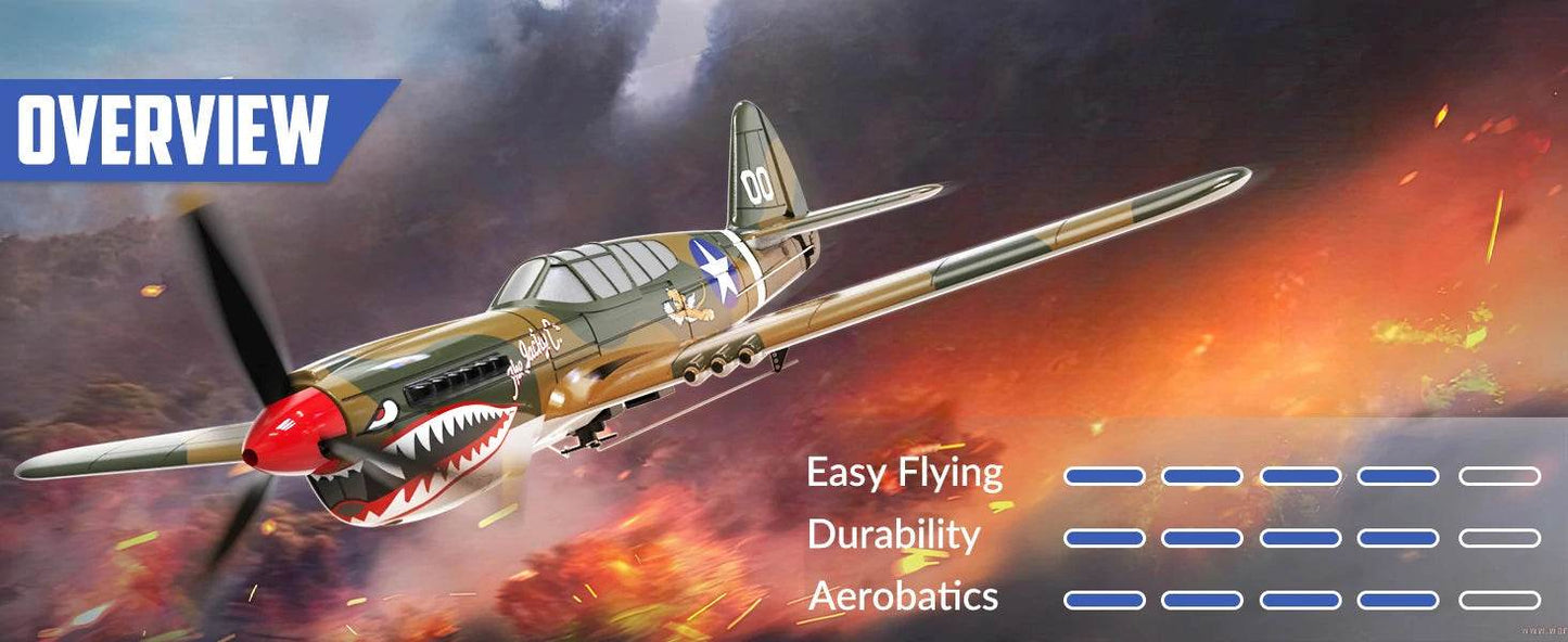 Eachine P-40 P40 Fighter V2 400mm RC Airplane BNF/RTF - ToylandEU