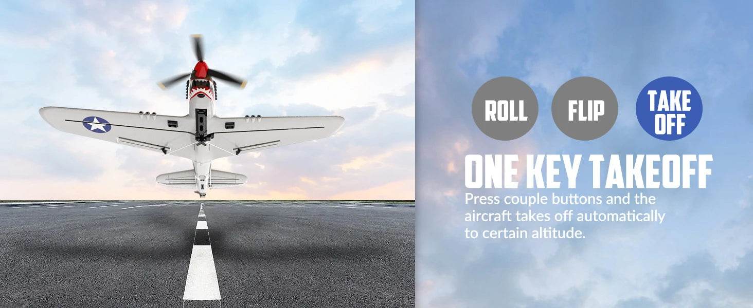 Eachine P-40 P40 Fighter V2 400mm RC Airplane BNF/RTF - ToylandEU