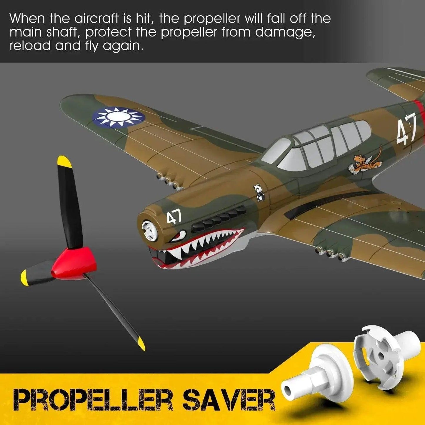  Eachine P-40 P40 Fighter V2 400mm RC Airplane for Beginners -  ToylandEU™
