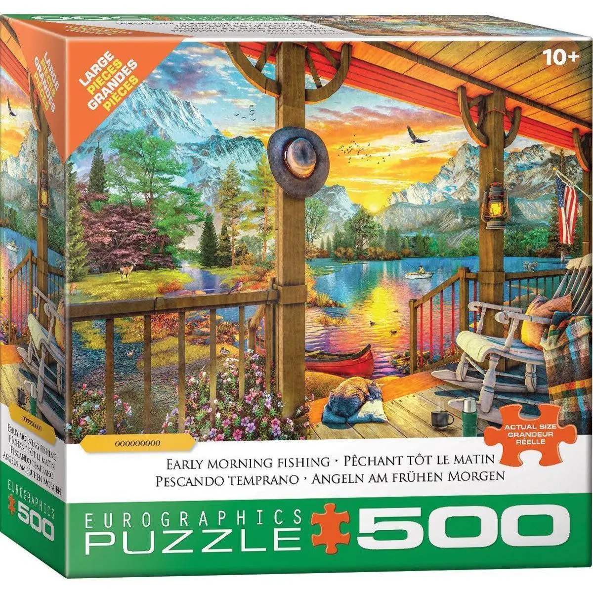 Calming Early Morning Fishing Puzzle 500 Piece Scenic Eurographics - ToylandEU