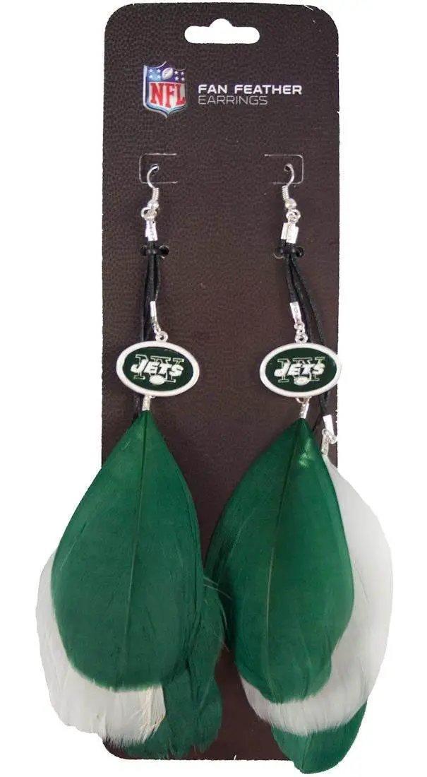  New York Jets Team Color Feather Earrings Pewter Logo -  ToylandEU™