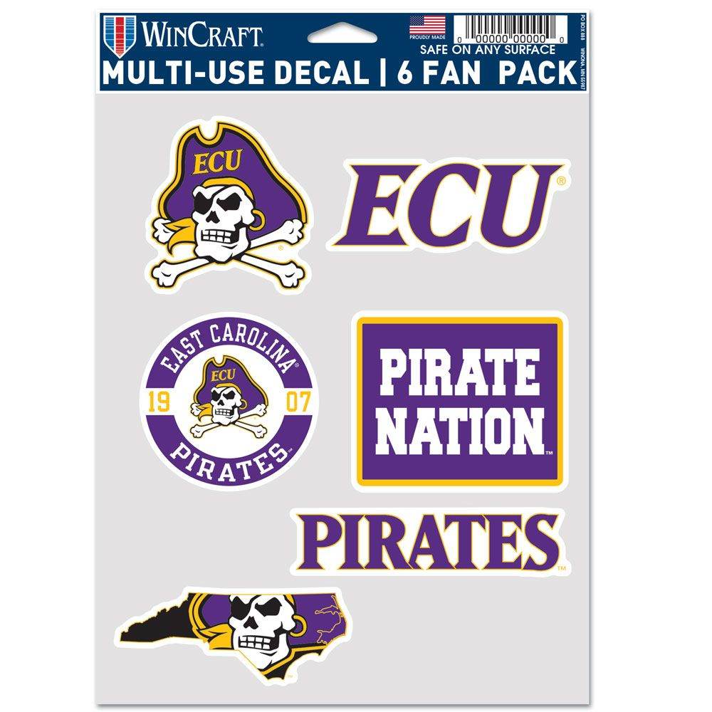 East Carolina Pirates Decal Six Pack Multi Use Fan Set - ToylandEU