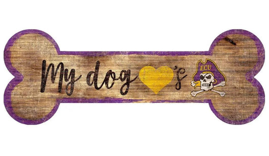 East Carolina Pirates Wood Sign 6x12 Dog Bone Shape -  ToylandEU™