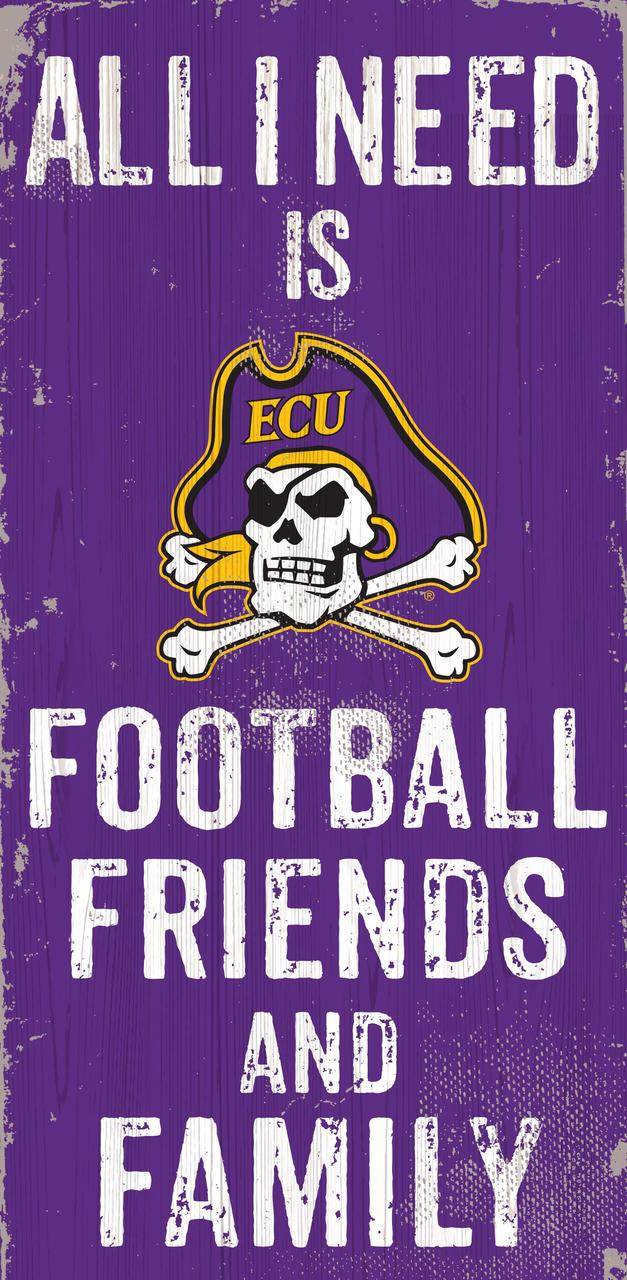 East Carolina Pirates Wood Sign 6x12 Football Color Design - ToylandEU