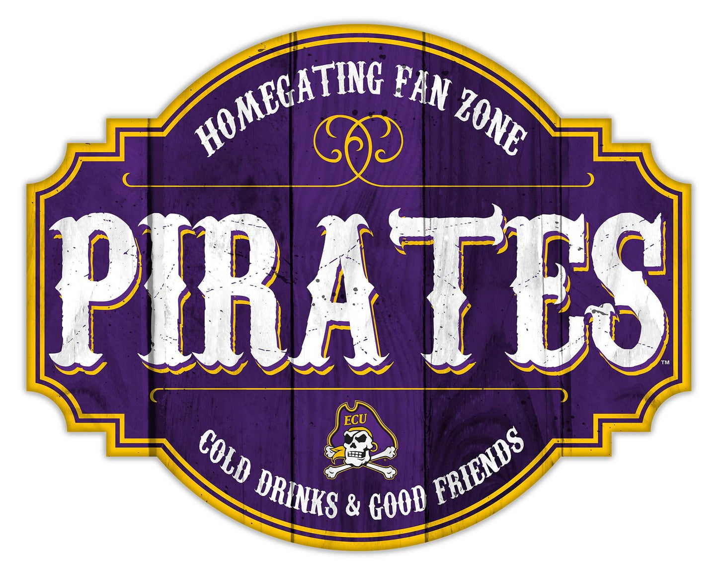 East Carolina Pirates Wood Tavern Sign 12 Inch Homegating - ToylandEU