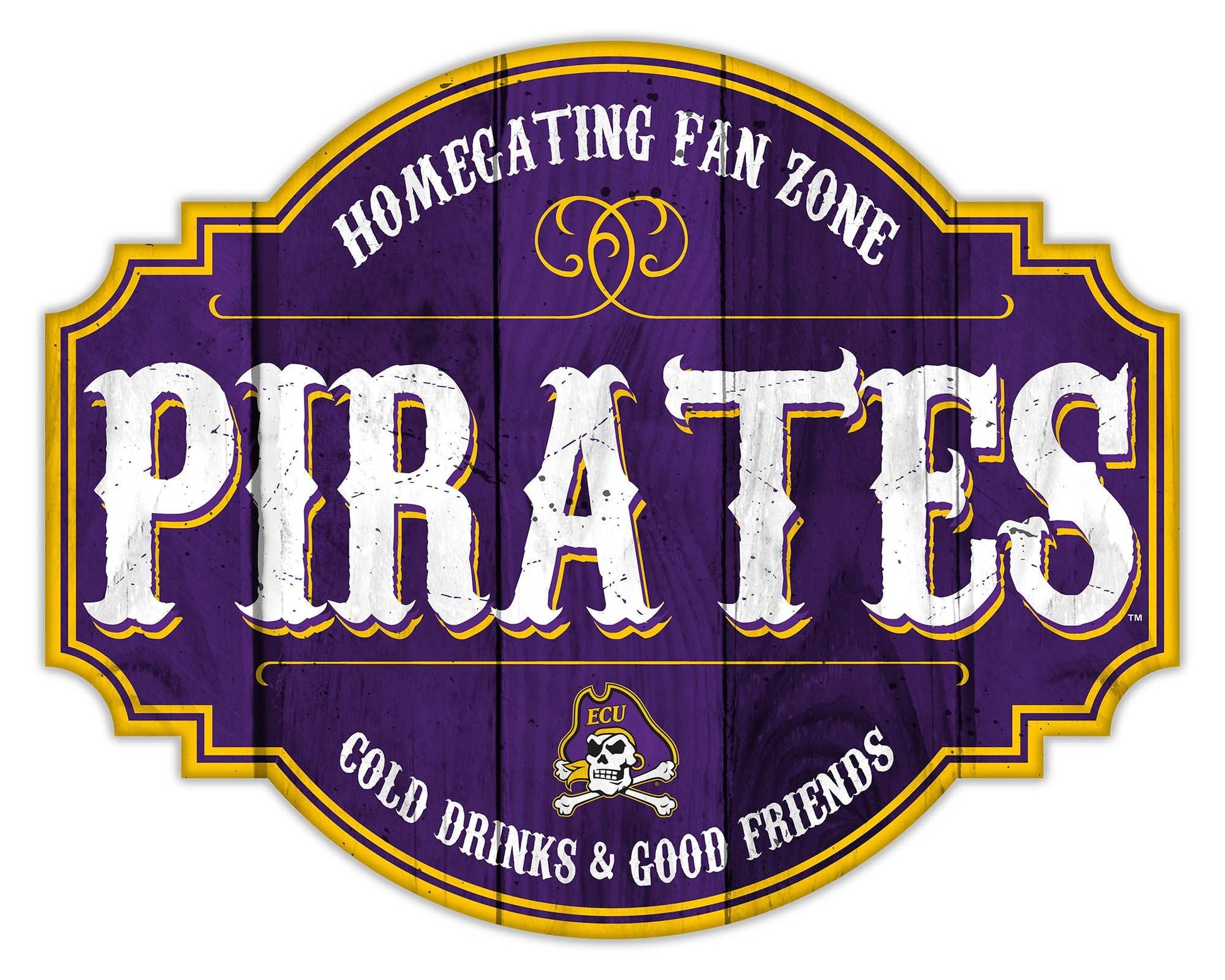 East Carolina Pirates Wood Tavern Sign 12 Inch Homegating - ToylandEU