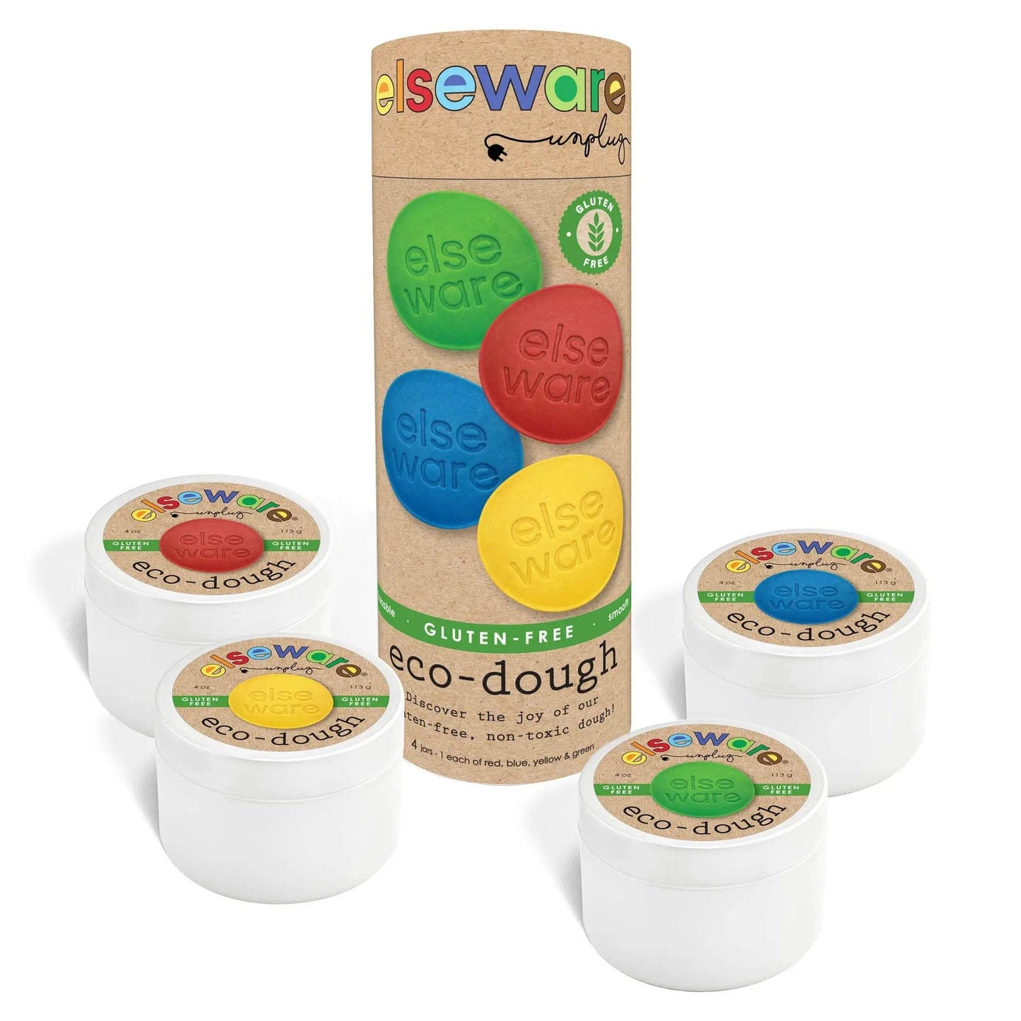 Eco-Dough 4pk GLUTEN FREE – Natural, Non-Toxic Sensory Toy - elseware unplug