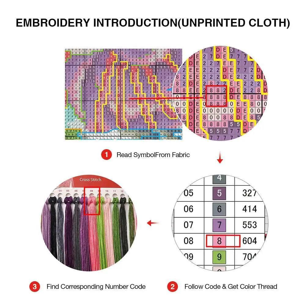  Eco-Friendly Animal Pattern 18CT Cross Stitch Kit with Full Embroidery Thread -  ToylandEU™
