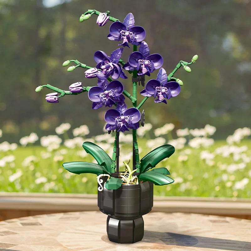 Eco Friendly Building Blocks Set Orchid Bouquet For Teens - ToylandEU