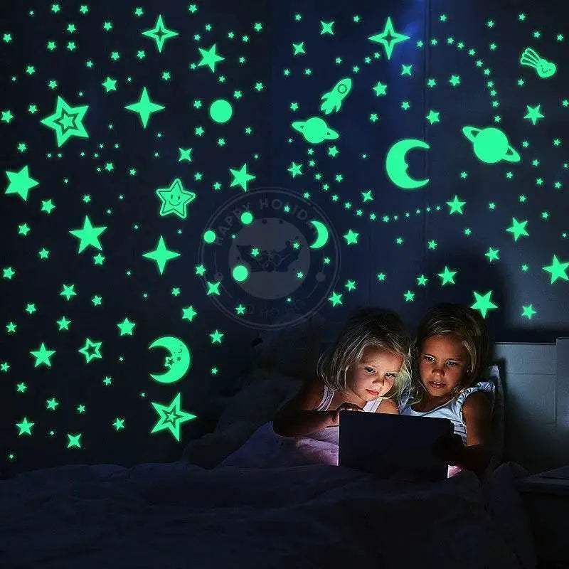  Eco Wall Stickers Luminous Stars Moon Toyland EU -  ToylandEU™