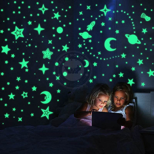 Eco Friendly Wall Stickers Luminous Stars Moon Kids Room - ToylandEU